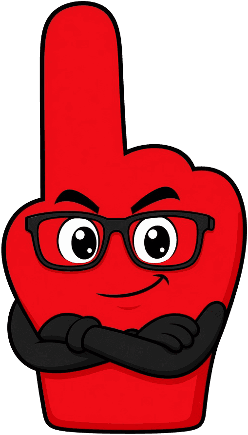 Frank, FanSourced’s foam-finger mascot