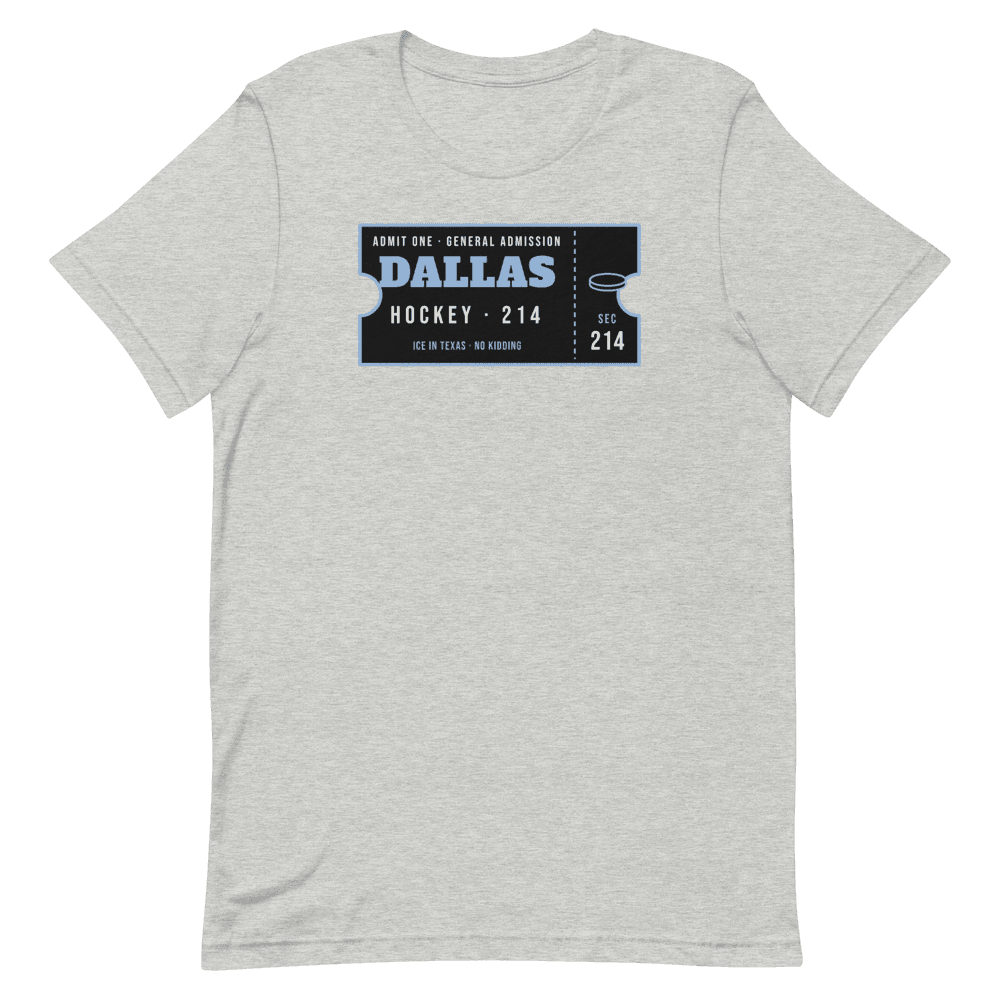 Dallas Hockey Ice in Texas Ticket — Athletic Heather T-Shirt