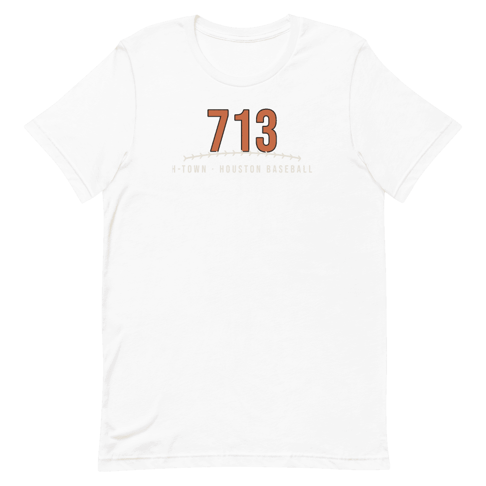 Houston 713 H-Town Baseball — White T-Shirt