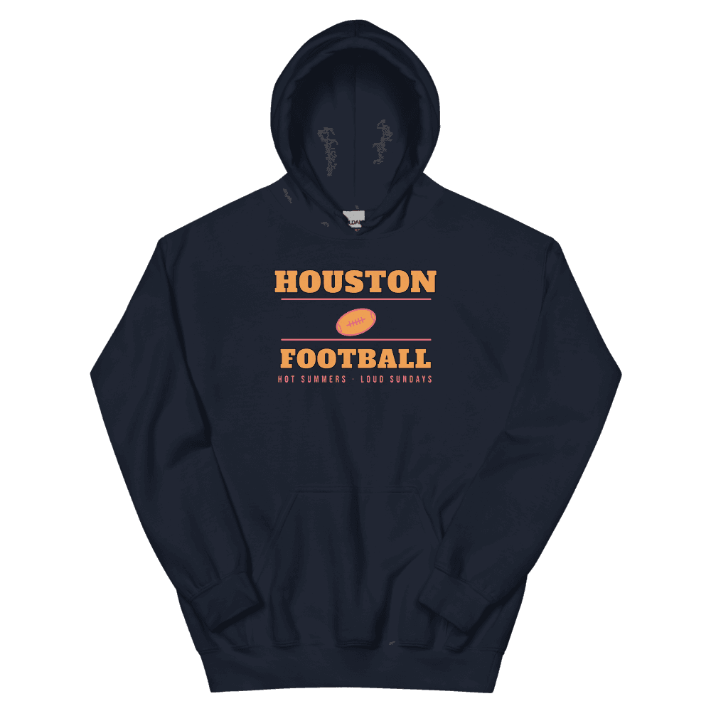 Houston Football Hot Summers Loud Sundays — Navy Hoodie