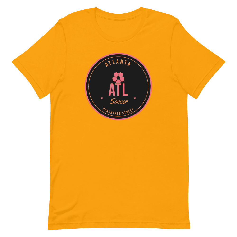 Atlanta Peachtree Street Soccer Badge — Gold T-Shirt