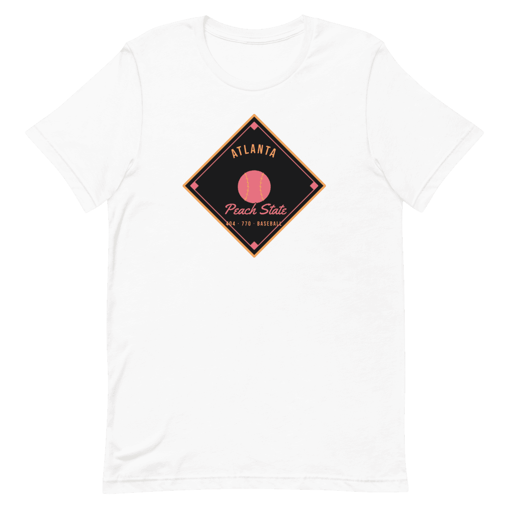 Atlanta Peach State Baseball Diamond — White T-Shirt