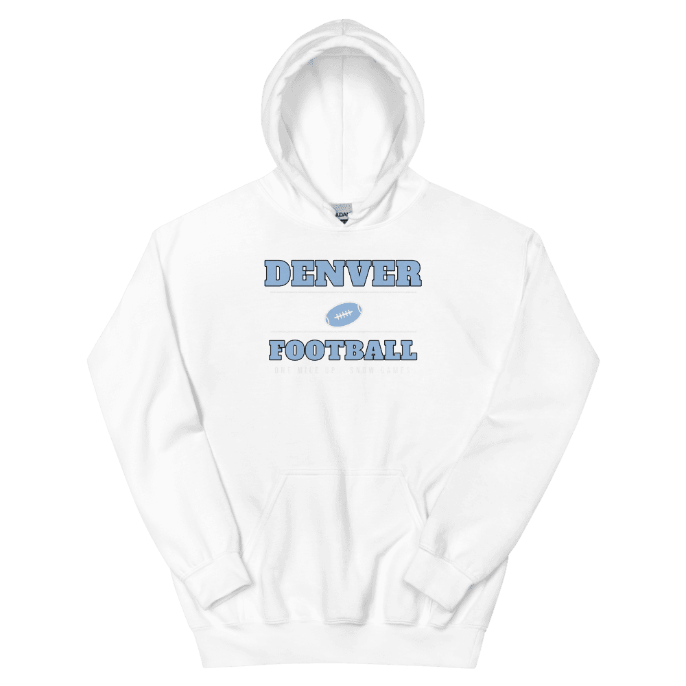 Denver Football One Mile Up — White Hoodie