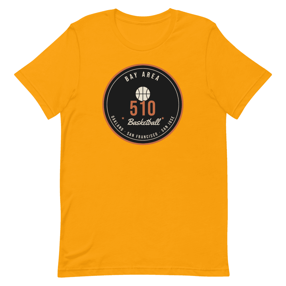 Bay Area 510 Basketball Badge — Gold T-Shirt
