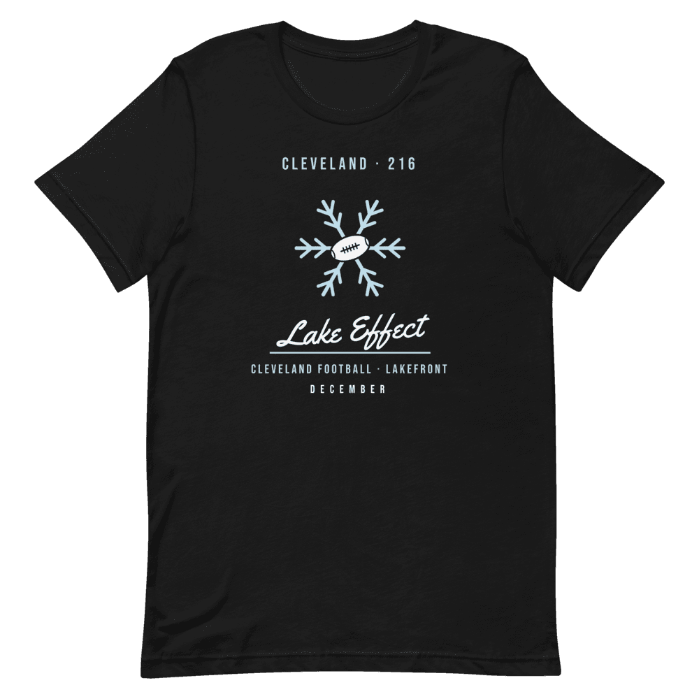 Cleveland Lake Effect Football — Black T-Shirt