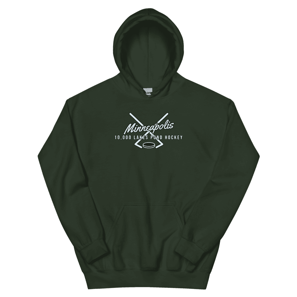Minneapolis 10,000 Lakes Pond Hockey — Forest Green Hoodie