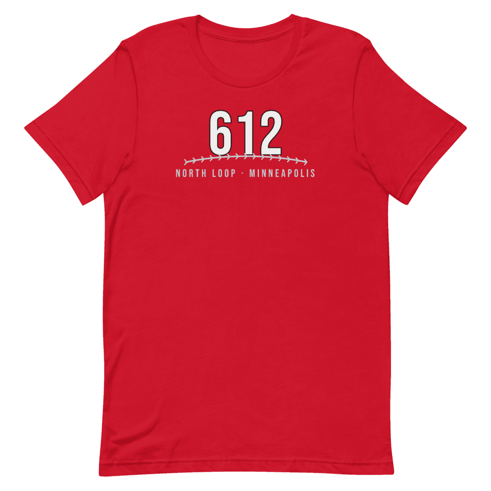 Minneapolis 612 North Loop Baseball — Red T-Shirt