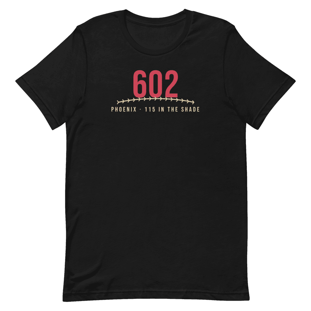 Phoenix 602 Baseball 115 in the Shade — Black T-Shirt