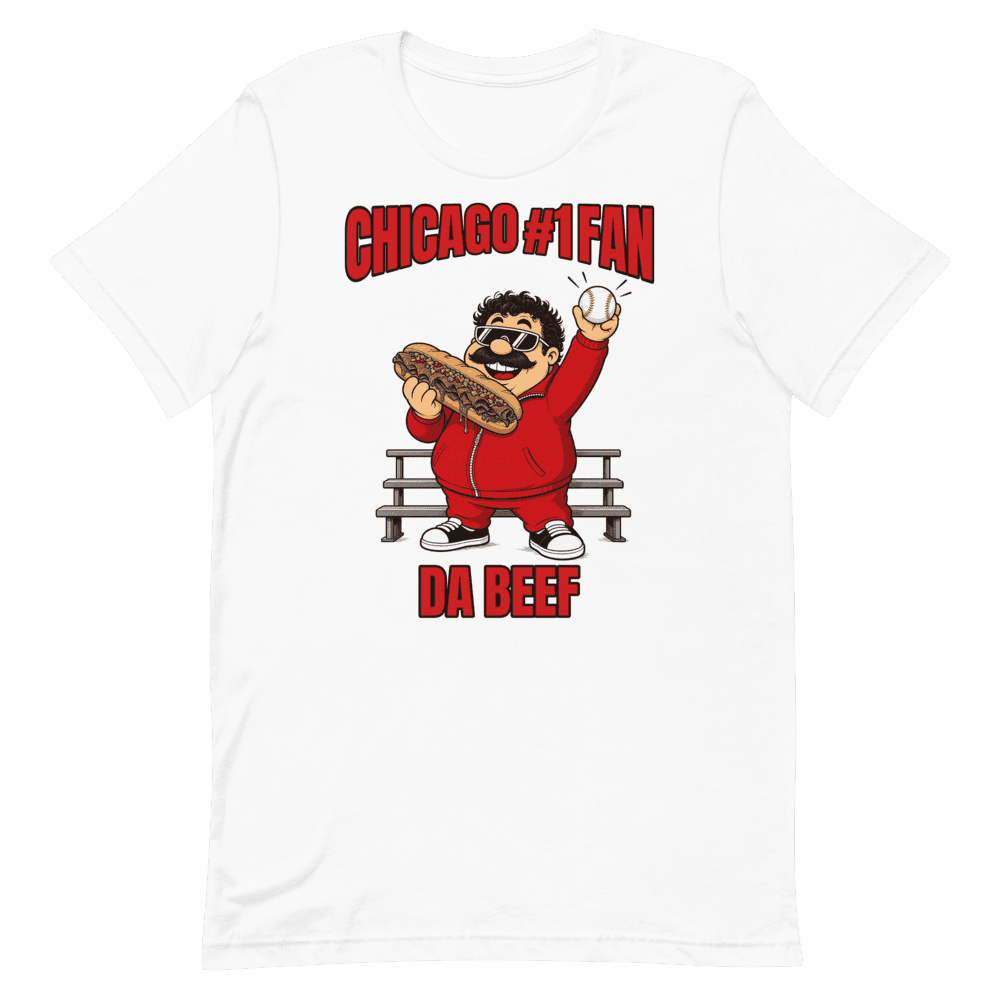 Chicago #1 Fan Italian Beef Stache — White T-Shirt