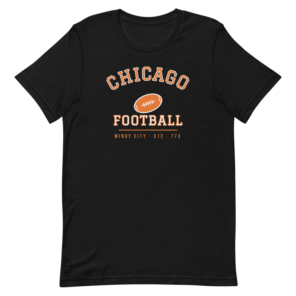 Chicago Football Collegiate Arch — Black T-Shirt