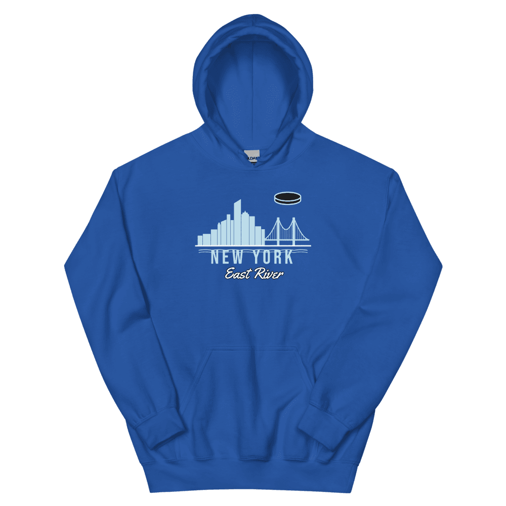 New York Brooklyn Bridge Skyline Hockey — Royal Hoodie