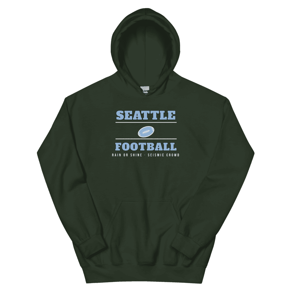 Seattle Football Rain or Shine Seismic Crowd — Forest Green Hoodie