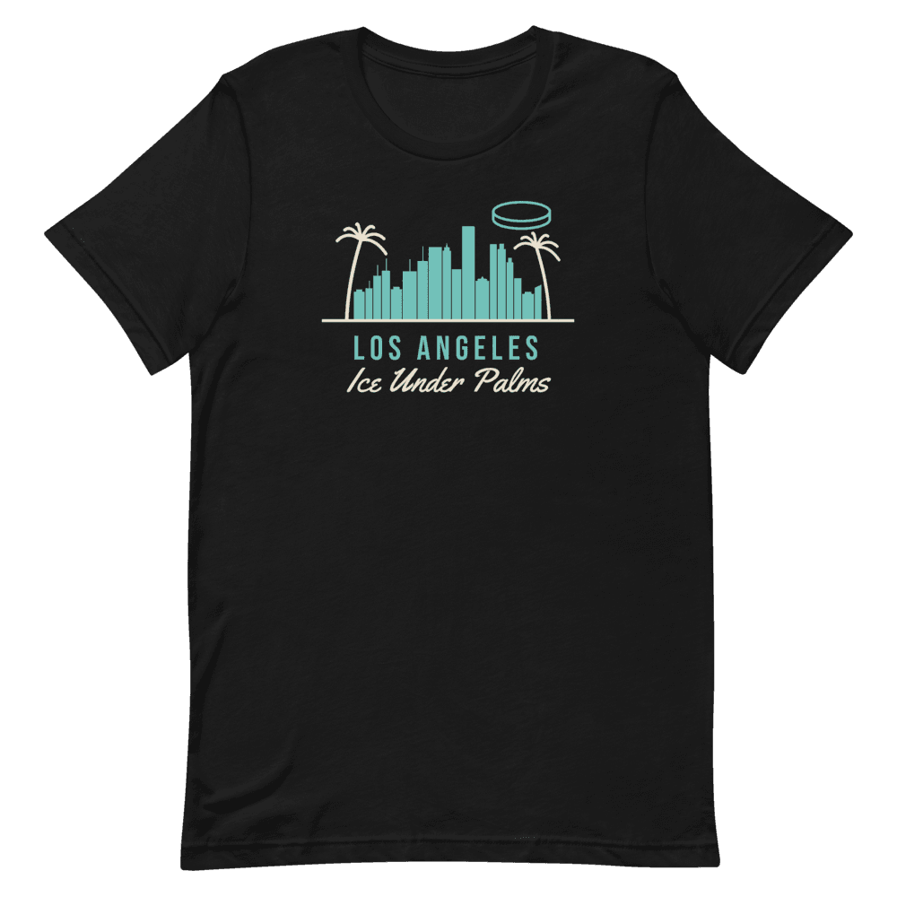 Los Angeles Hockey Under the Palms on Black T-Shirt
