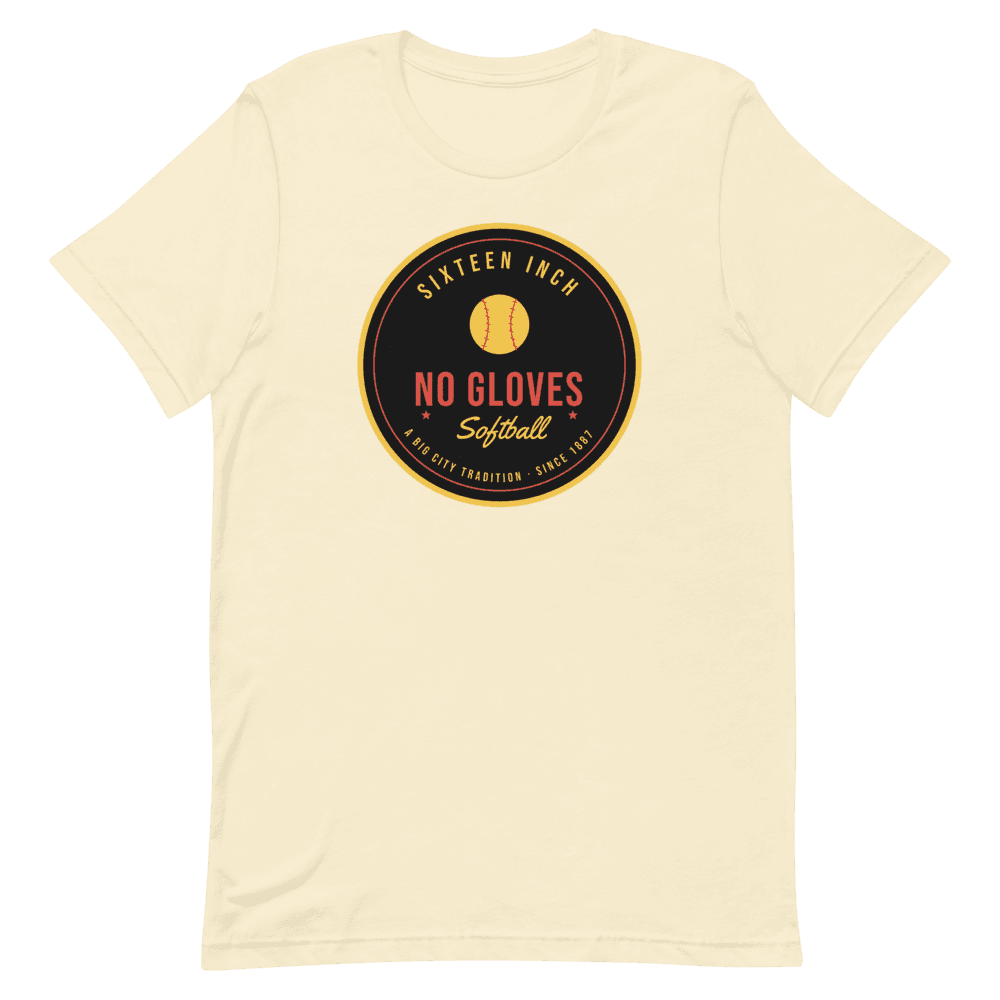 Sixteen Inch No Gloves Softball — Natural T-Shirt
