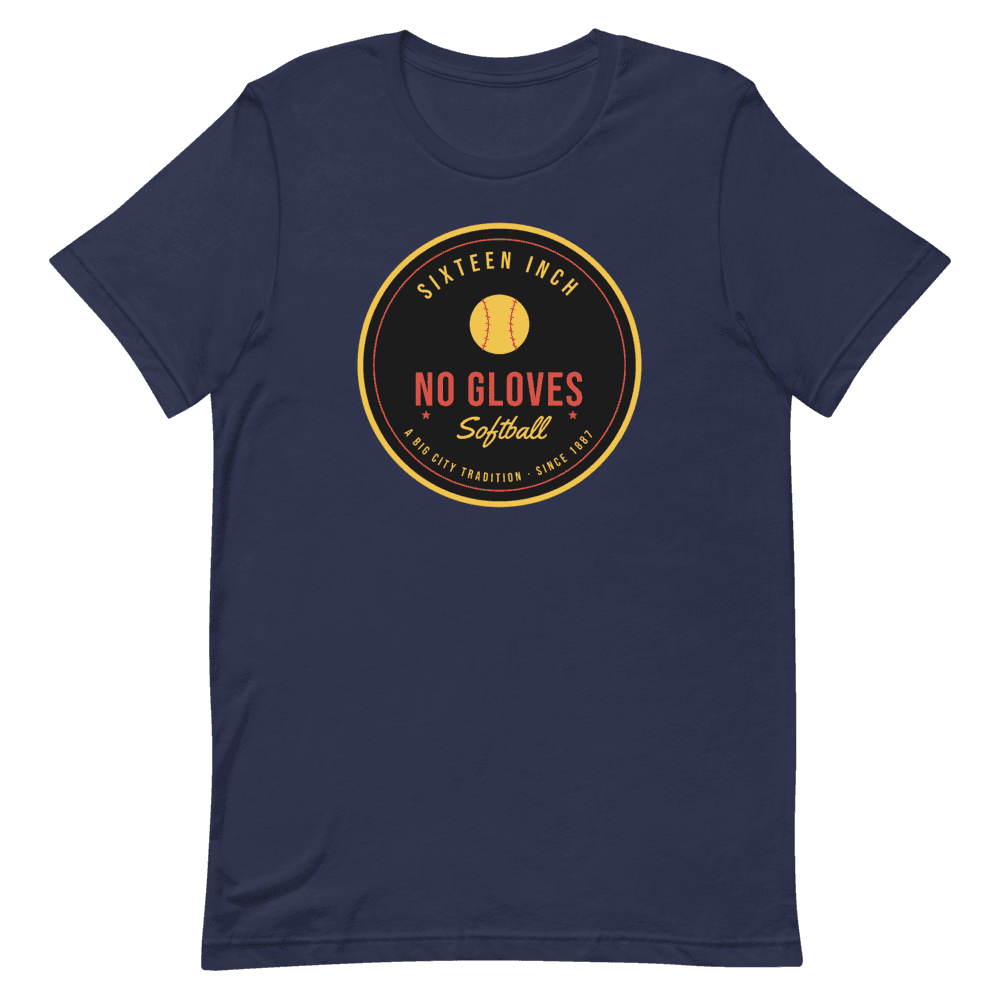 Sixteen Inch No Gloves Softball — Navy T-Shirt