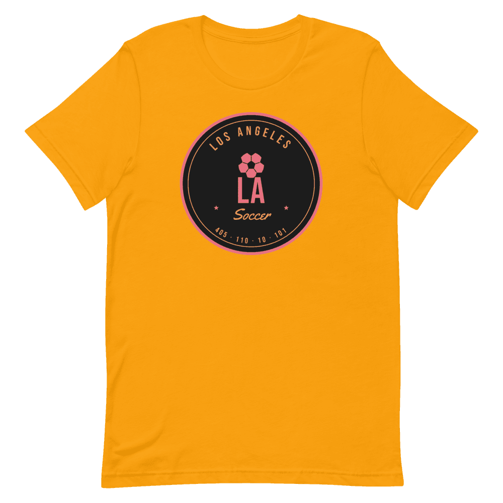 Los Angeles Freeway Soccer Badge — Gold T-Shirt