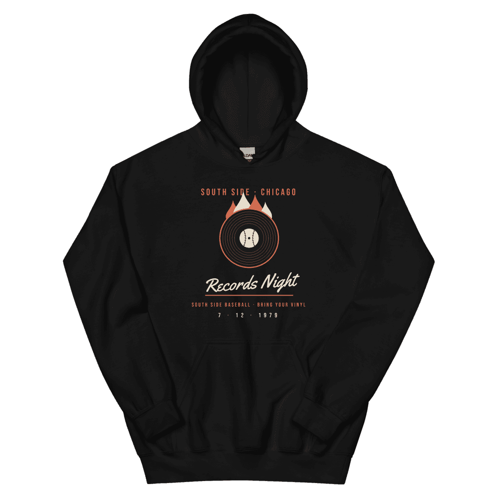 Chicago South Side Vinyl Night 1979 on Black Hoodie
