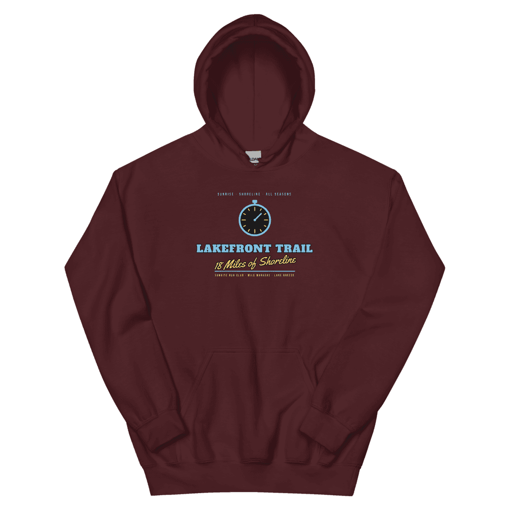 Lakefront Trail 18 Miles Run Club — Maroon Hoodie