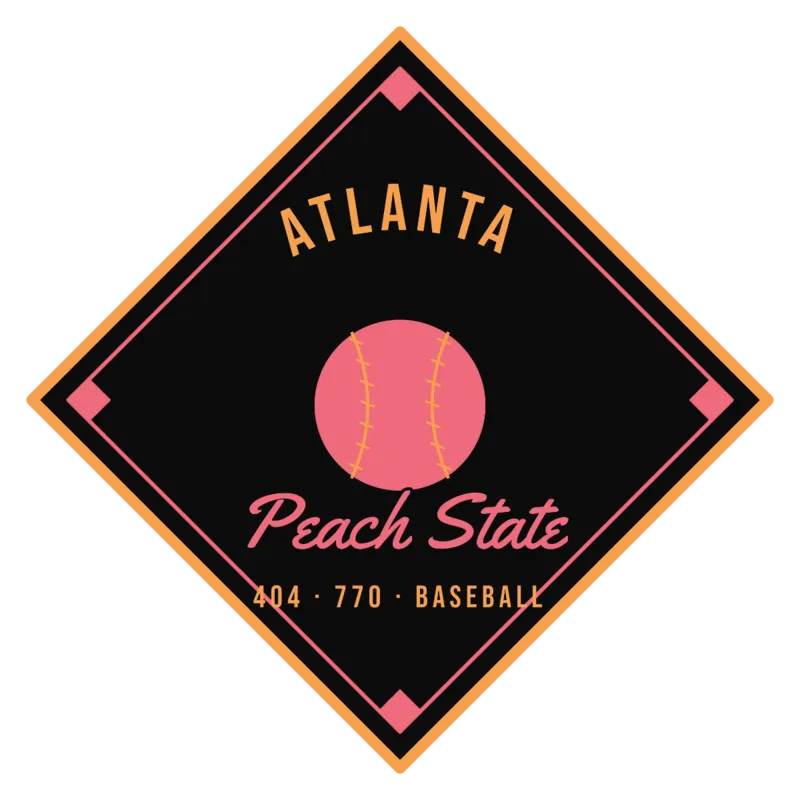 Atlanta Peach State Baseball Diamond — original artwork