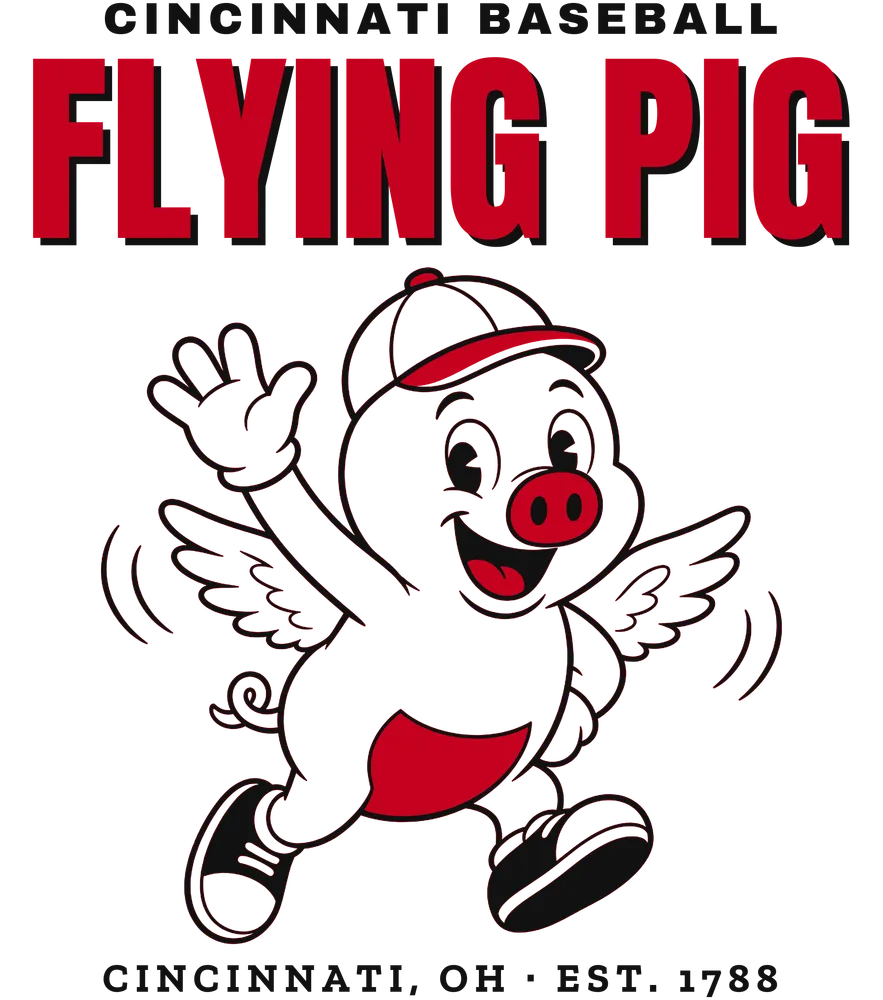 Cincinnati Baseball Flying Pig — original artwork