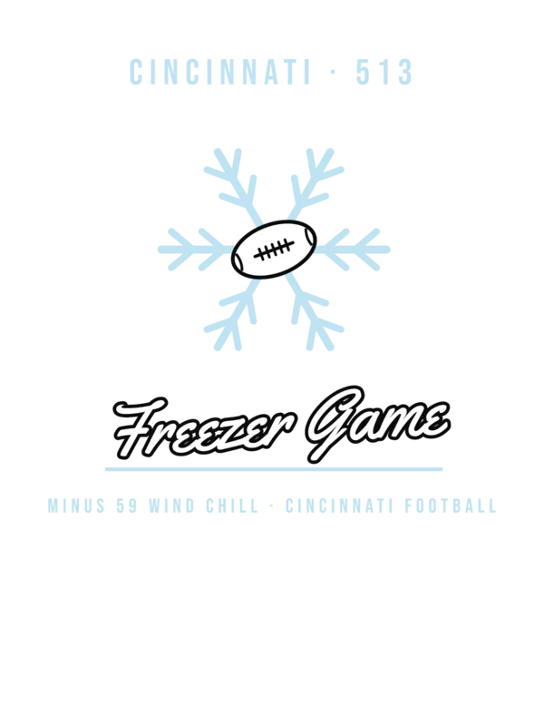 Cincinnati 513 Freezer Football 1982 — original artwork