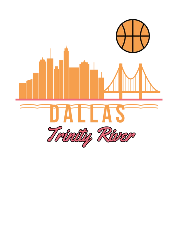 Dallas Trinity River Skyline Basketball — original artwork