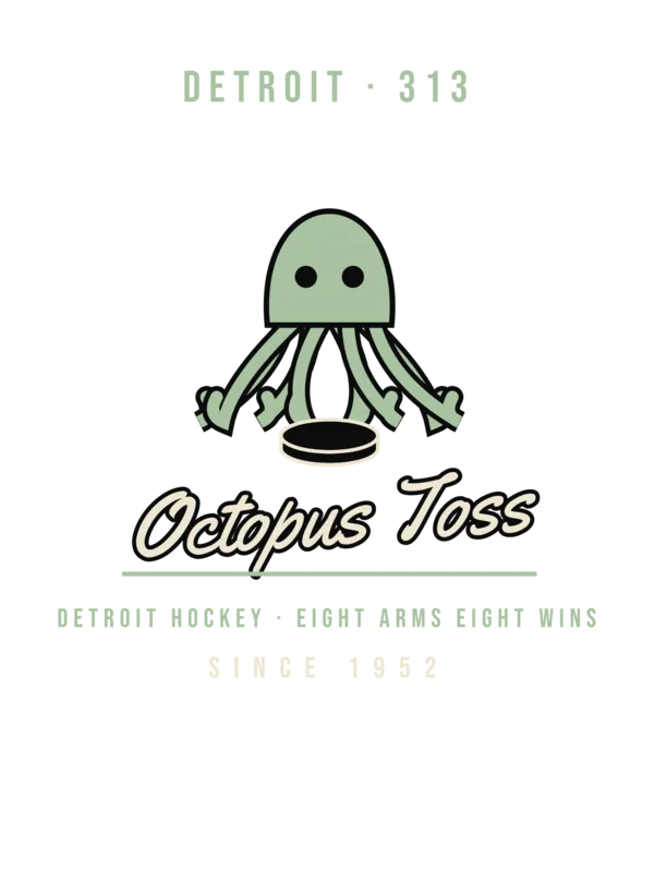 Detroit Octopus on the Ice Hockey — original artwork