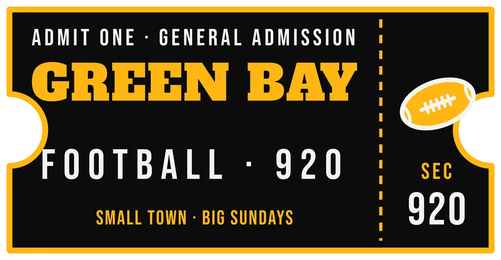 Green Bay Football Small Town Big Sundays Ticket — original artwork