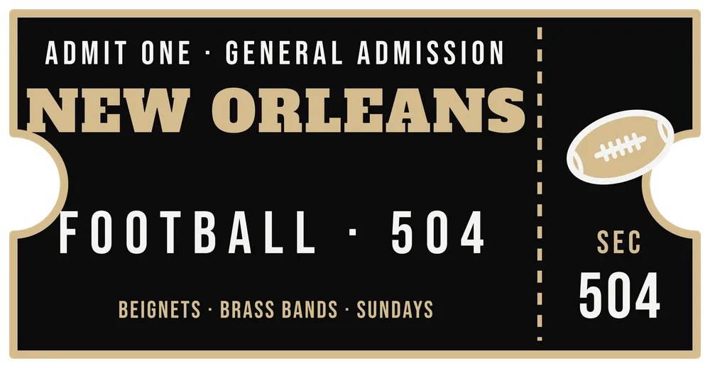 New Orleans Football Beignets and Brass Ticket — original artwork