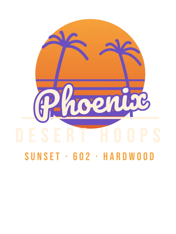 Phoenix Desert Hoops Sunset Basketball — original artwork