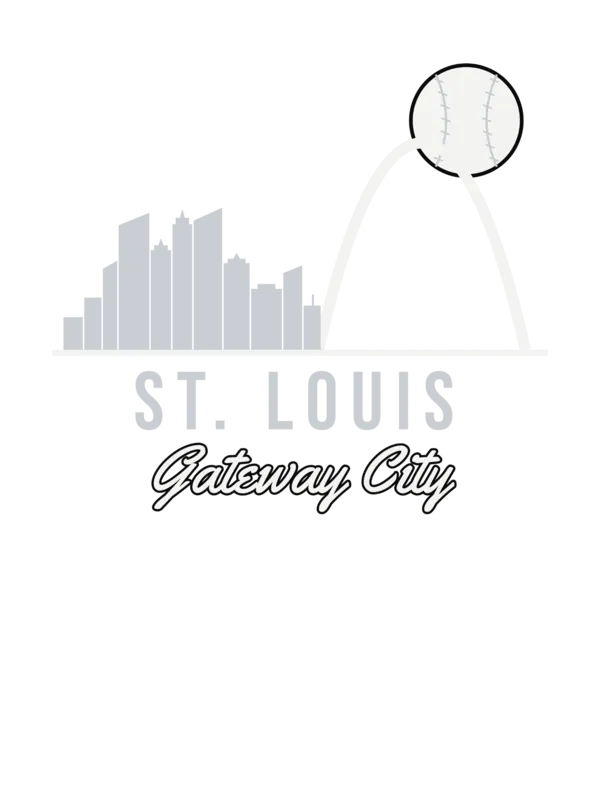 St. Louis Gateway Arch Skyline Baseball — original artwork