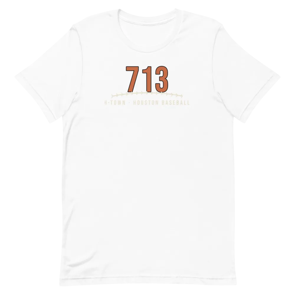 Houston 713 H-Town Baseball — White T-Shirt