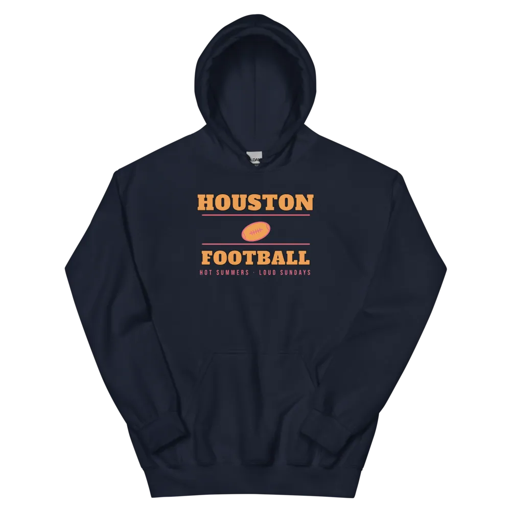 Houston Football Hot Summers Loud Sundays — Navy Hoodie