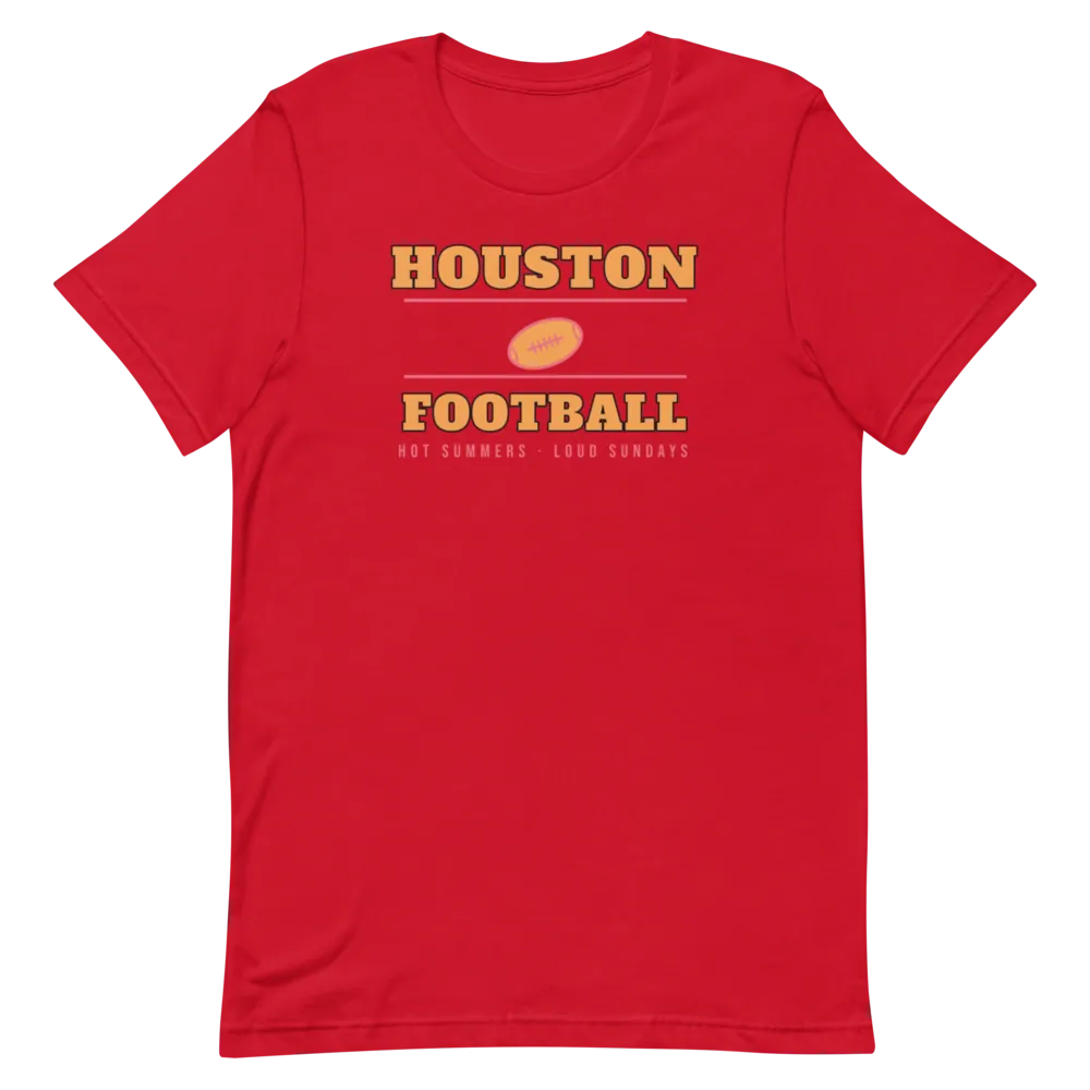 Houston Football Hot Summers Loud Sundays — Red T-Shirt