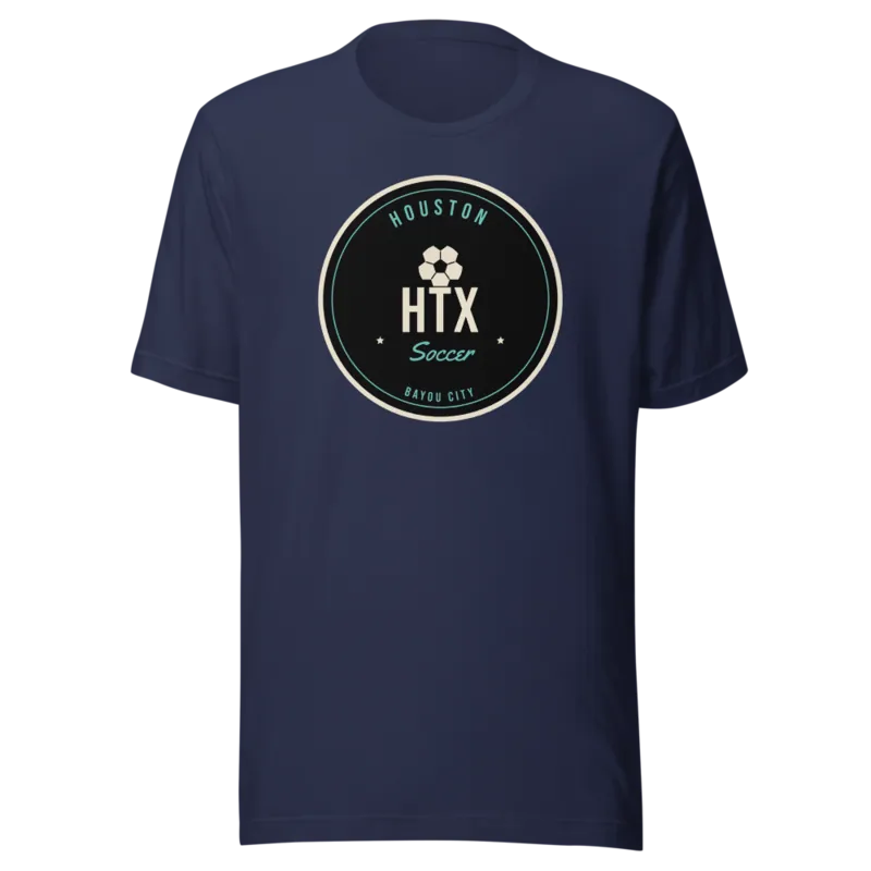 Houston Bayou City Soccer Badge — Navy T-Shirt