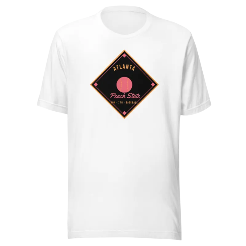 Atlanta Peach State Baseball Diamond — White T-Shirt