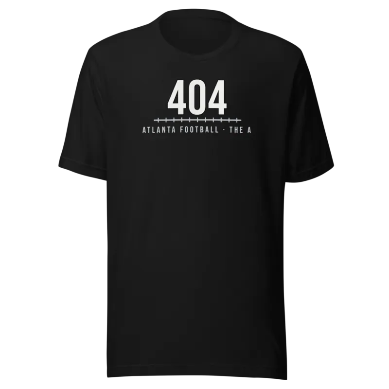 Atlanta 404 Football — Black T-Shirt