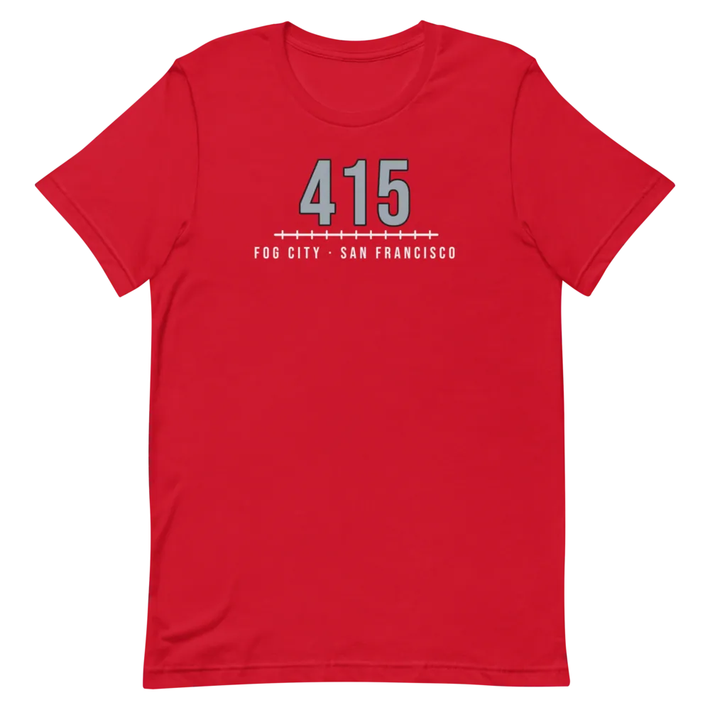 San Francisco 415 Fog City Football — Red T-Shirt