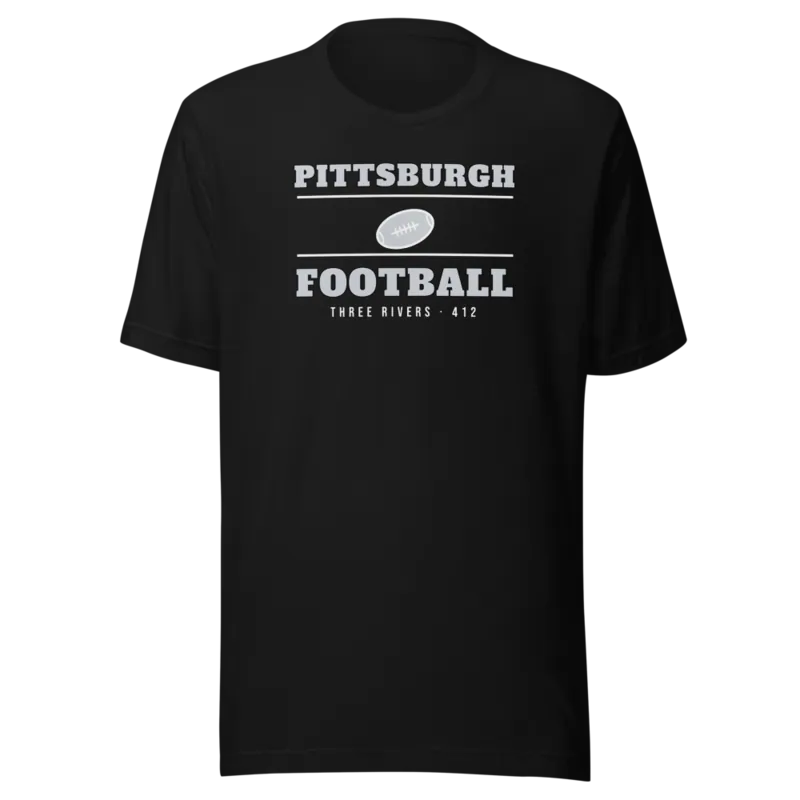 Pittsburgh Football Three Rivers — Black T-Shirt