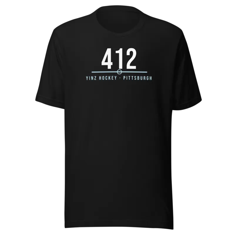 Pittsburgh 412 Yinz Hockey — Black T-Shirt
