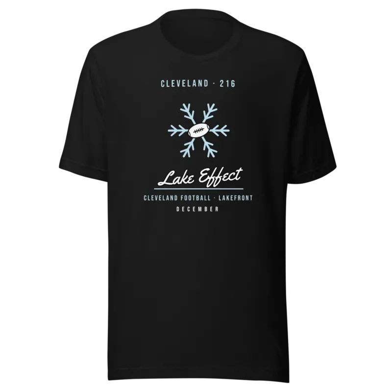 Cleveland Lake Effect Football — Black T-Shirt