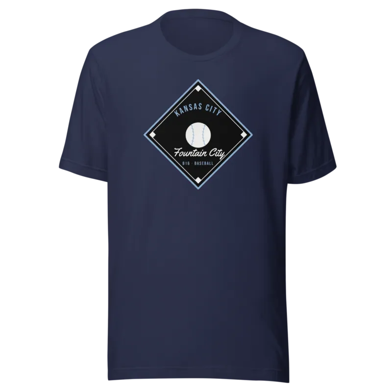Kansas City Fountain City Baseball Diamond — Navy T-Shirt