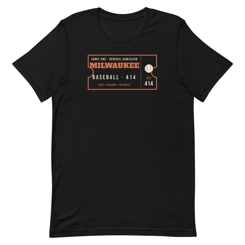 Milwaukee Baseball Brats and Bleachers Ticket — Black T-Shirt