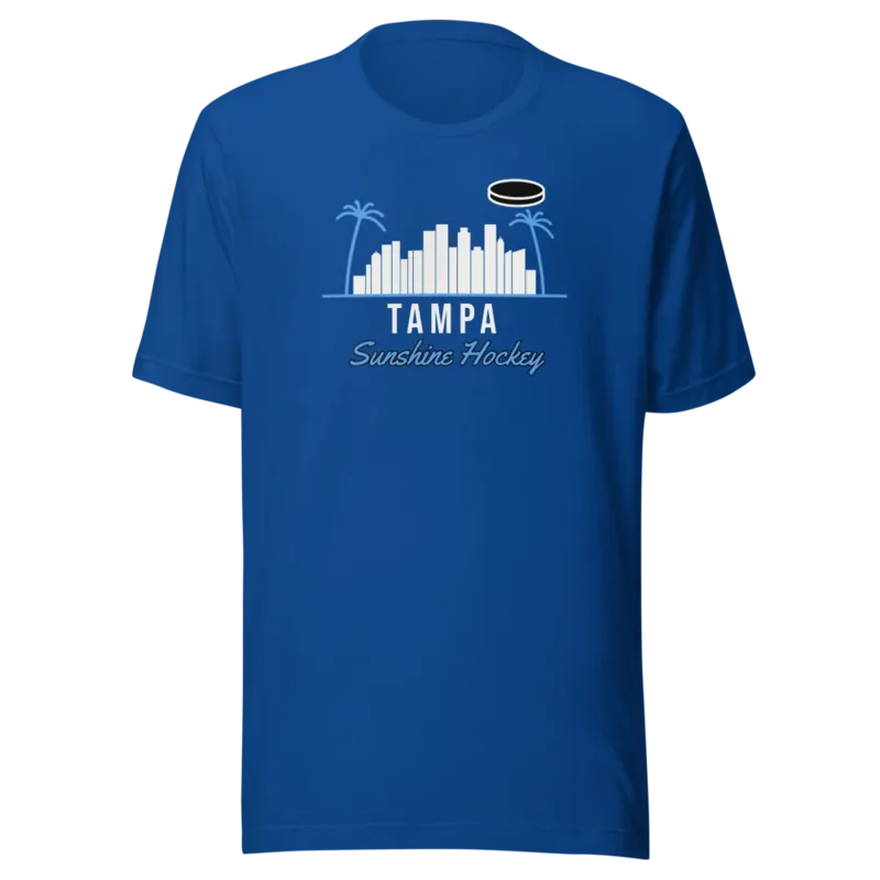 Tampa Sunshine Palms Skyline Hockey on True Royal T-Shirt