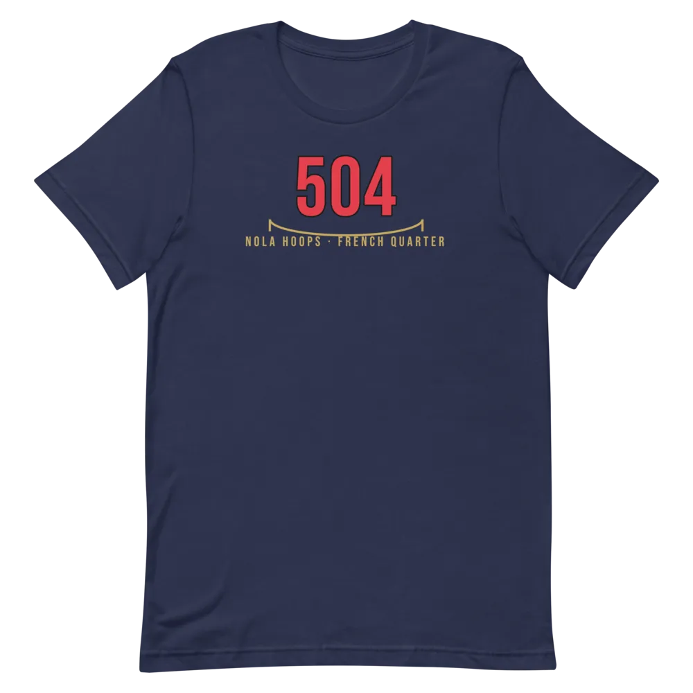 New Orleans 504 French Quarter Basketball — Navy T-Shirt