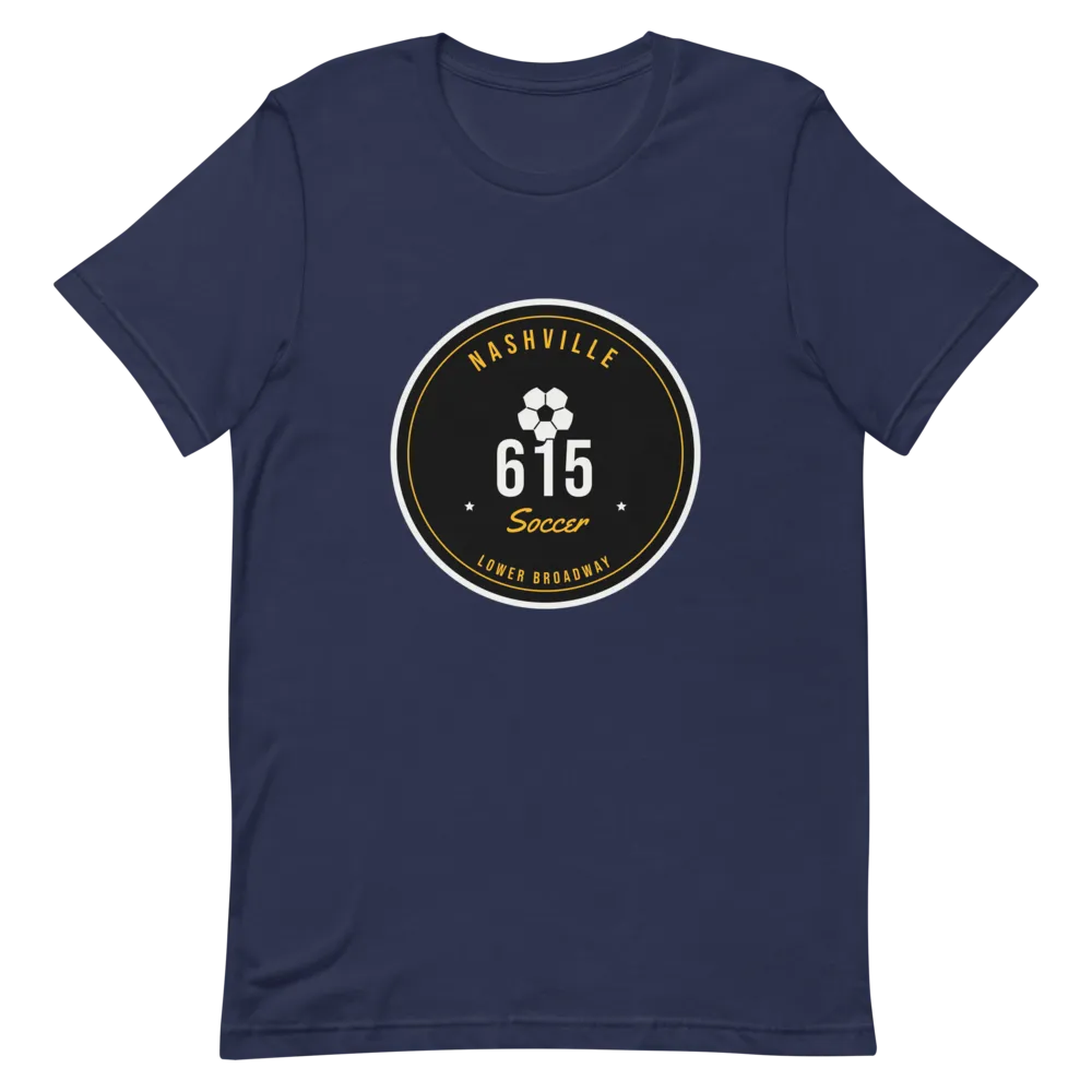 Nashville Lower Broadway Soccer Badge — Navy T-Shirt