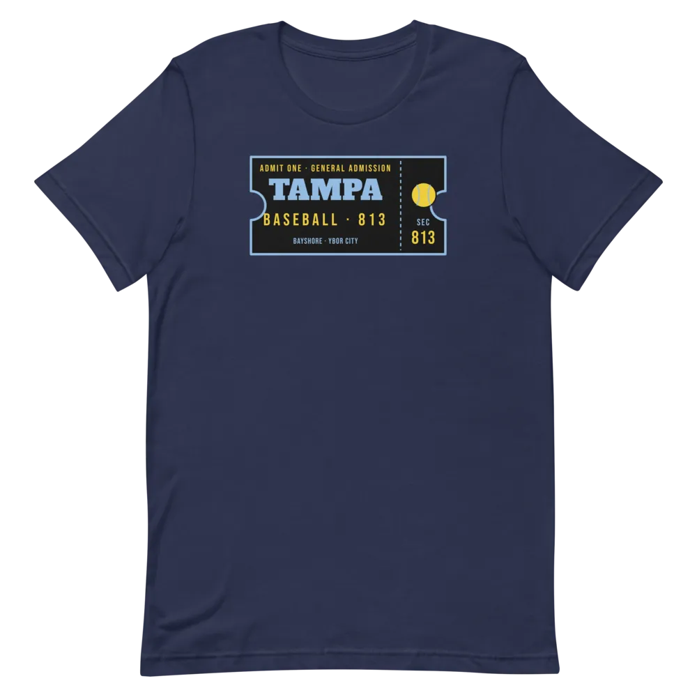 Tampa Ybor City Baseball Ticket — Navy T-Shirt