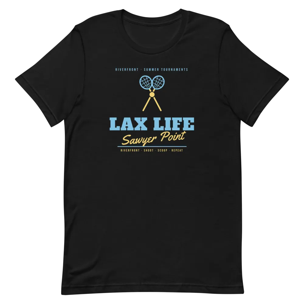 Sawyer Point Lax Riverfront Lacrosse — Black T-Shirt