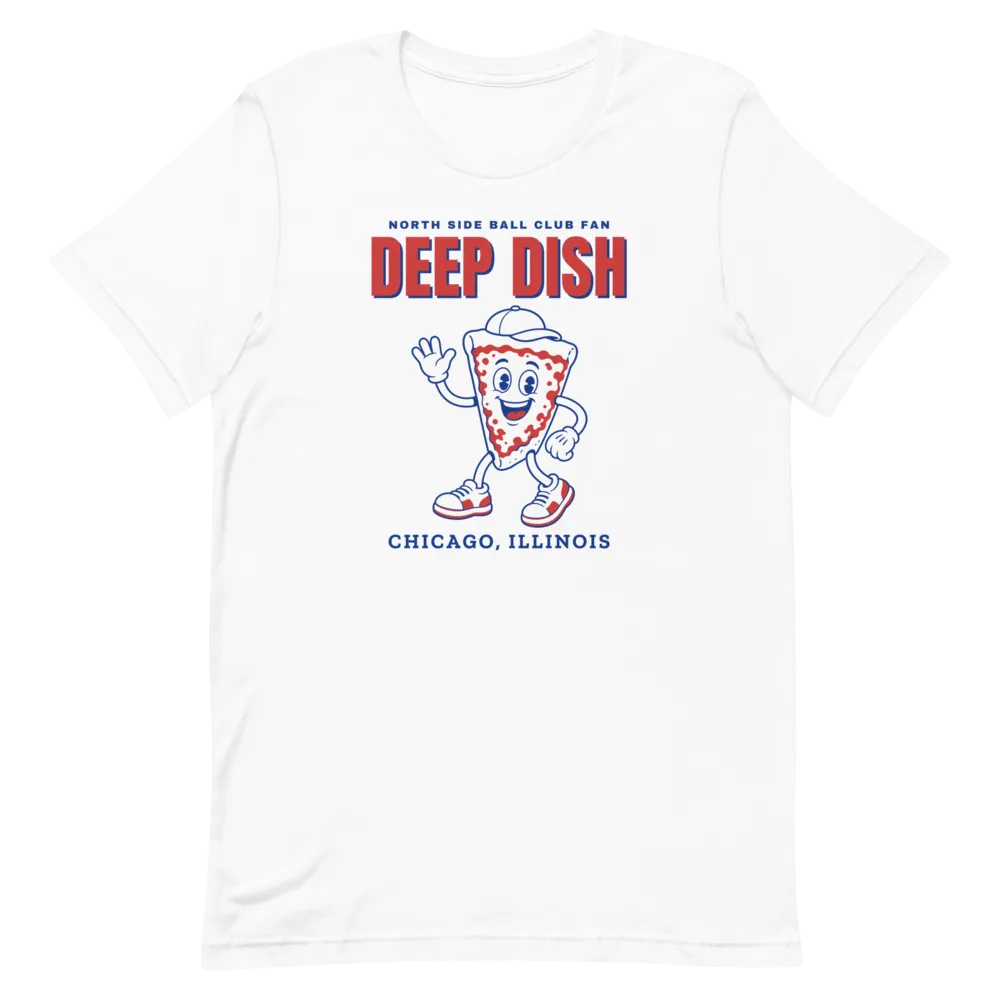 Chicago North Side Baseball Deep Dish Slice — White T-Shirt