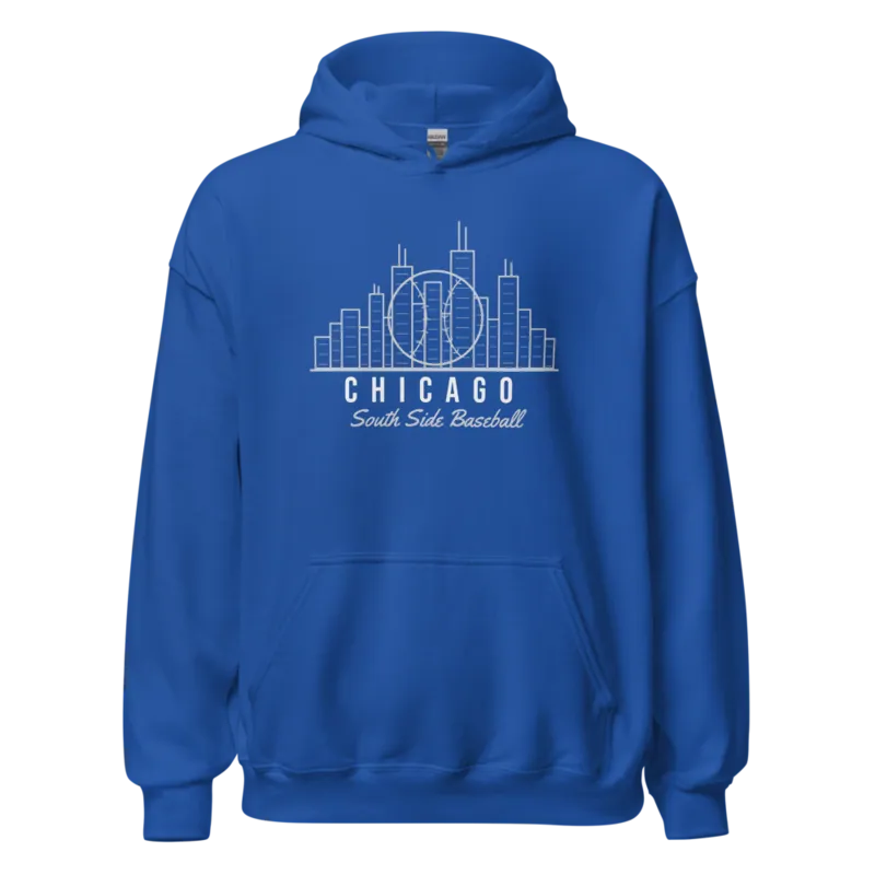 Chicago Skyline Baseball — Royal Hoodie